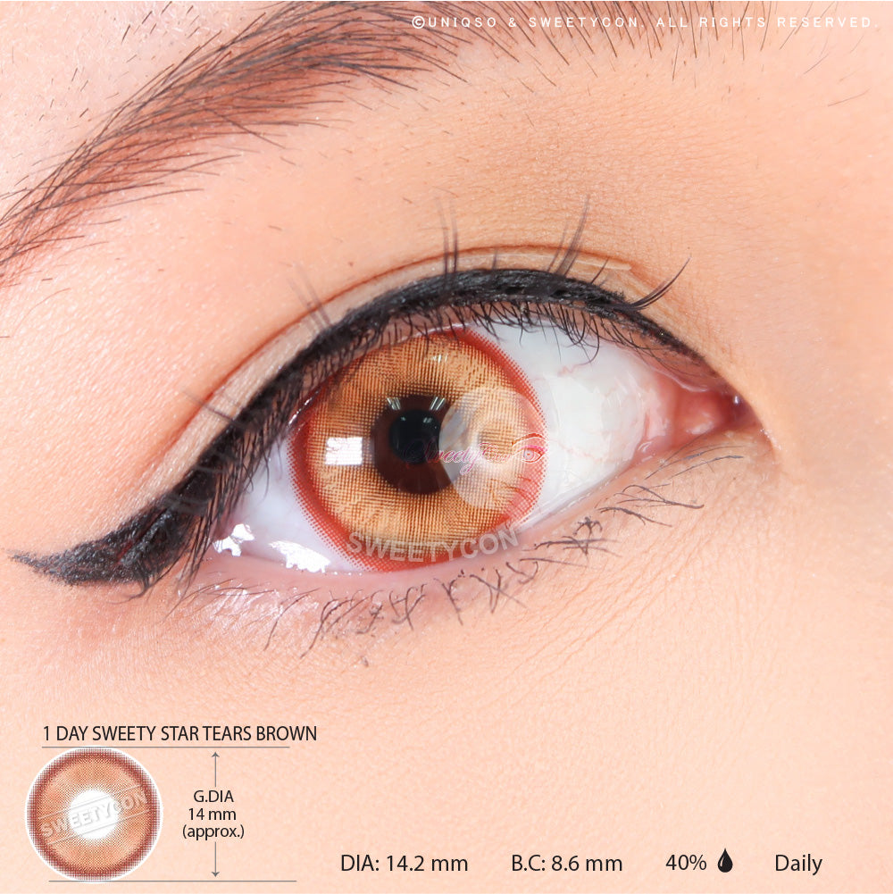 1 Day Sweety Star Tears Brown (2 or 10 lenses/pack)-Colored Contacts-UNIQSO Canada
