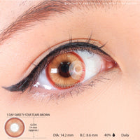 1 Day Sweety Star Tears Brown (2 or 10 lenses/pack)-Colored Contacts-UNIQSO Canada