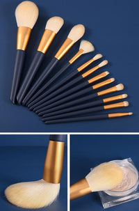 12PCS Natural Hair Makeup Brushes-Makeup Brushes-UNIQSO Canada