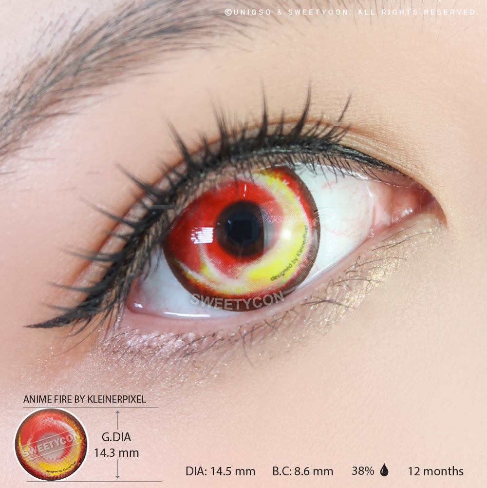 Anime Fire by KleinerPixel (1 lens/pack)-Colored Contacts-UNIQSO Canada