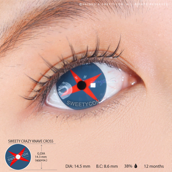 Sweety Crazy Knave Cross (1 lens/pack)-Colored Contacts-UNIQSO