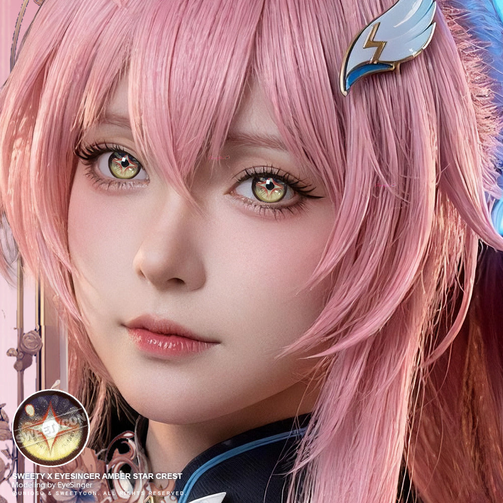 Sweety x Eyesinger Amber Star Crest (2 lenses/pack)-Colored Contacts-UNIQSO Canada
