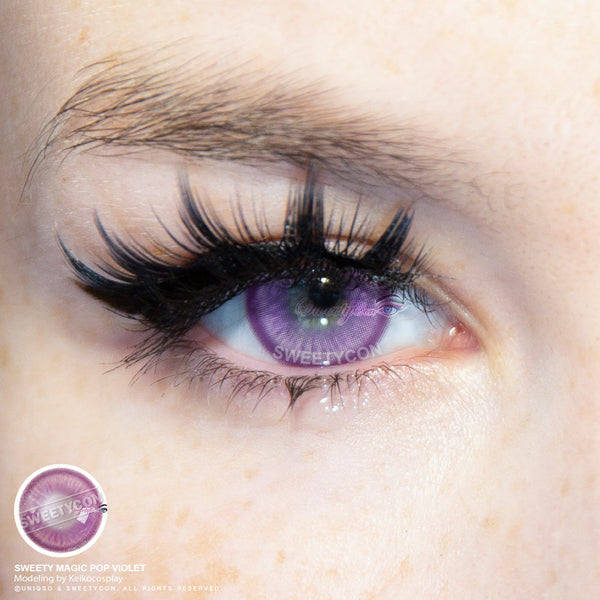 Sweety Magic Pop Violet (1 lens/pack)-Colored Contacts-UNIQSO