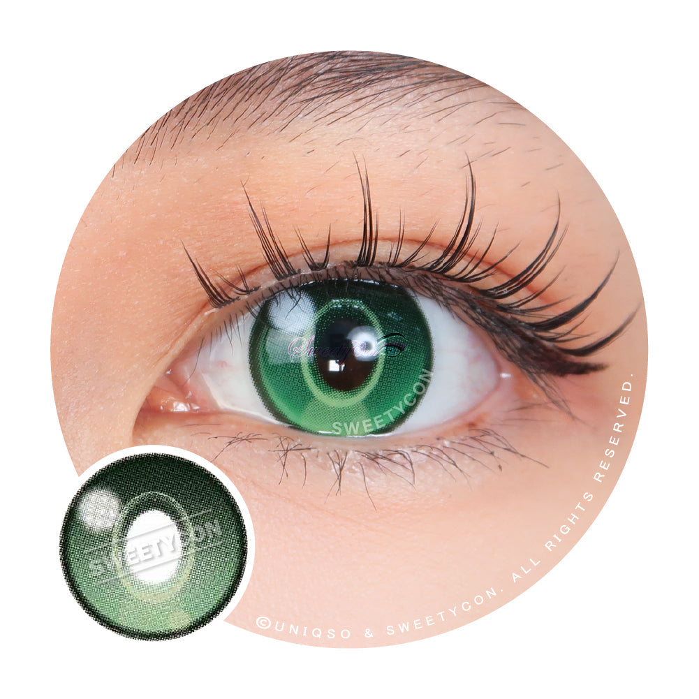 Sweety x Eyesinger Emerald Halo (2 lenses/pack)-Colored Contacts-UNIQSO Canada
