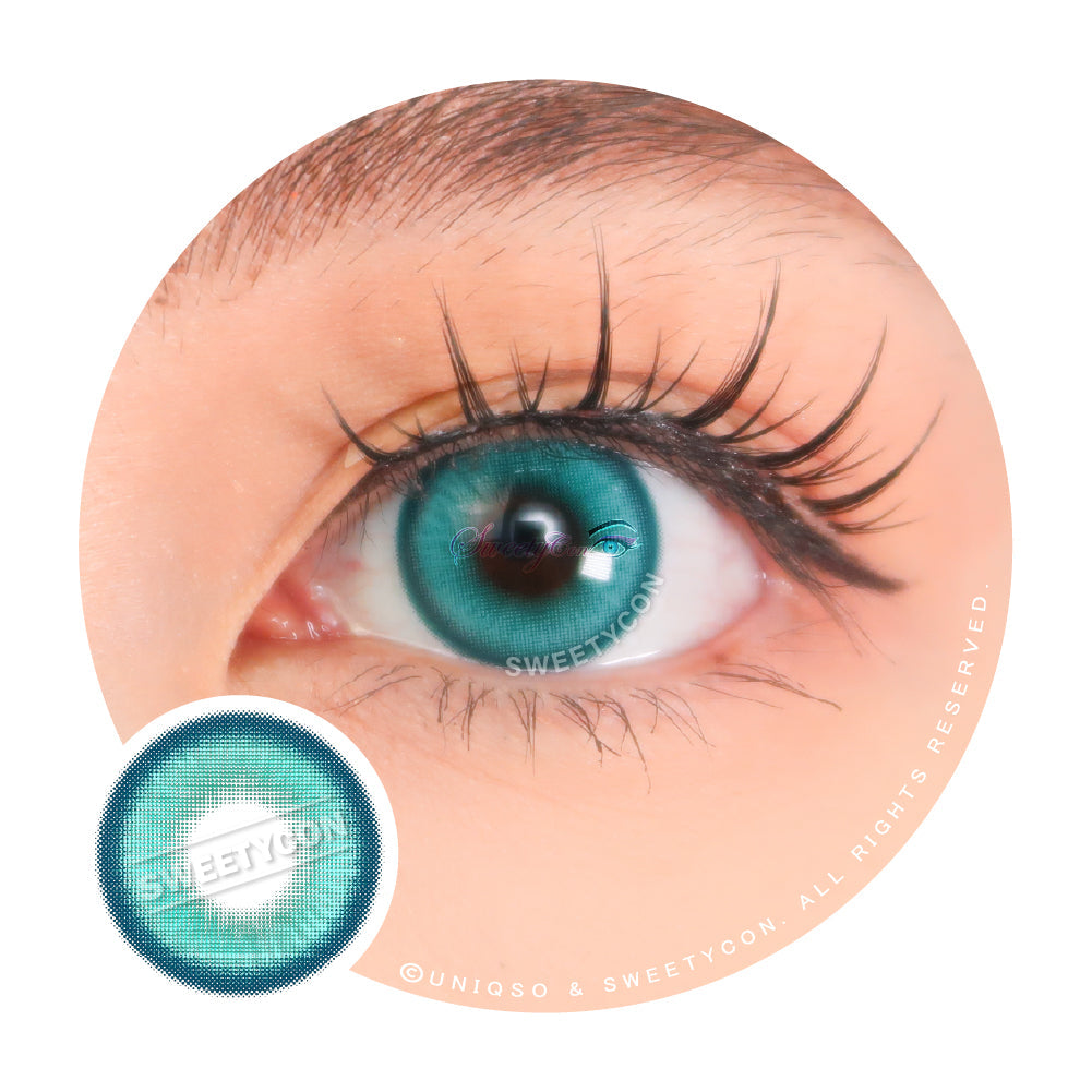 Sweety Halo Turquoise (1 lens/pack)-Colored Contacts-UNIQSO