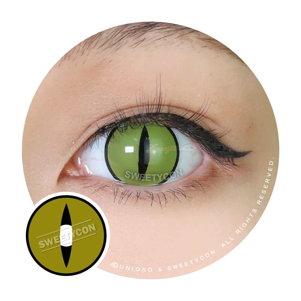 Sweety Crazy Lens Yellow Demon Eye Black Slit (1 lens/pack)-Colored Contacts-UNIQSO