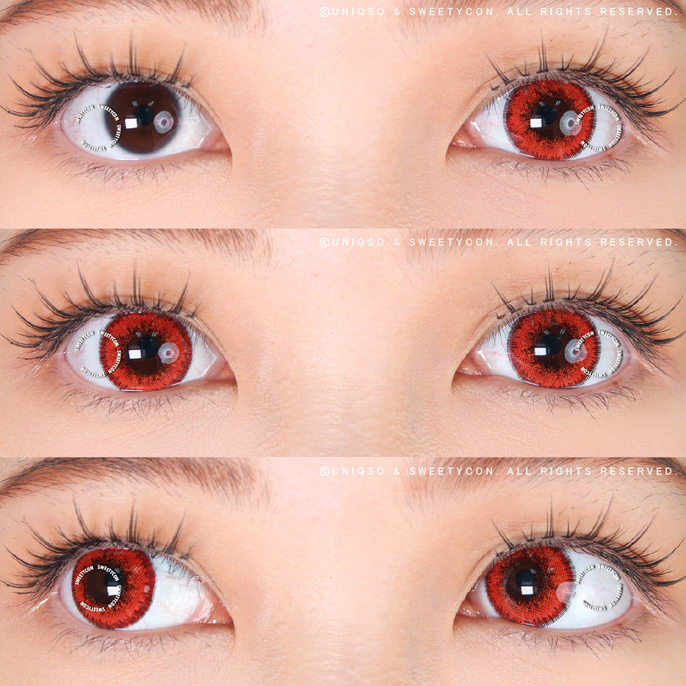 Sweety Poppy Red (1 lens/pack)-Colored Contacts-UNIQSO