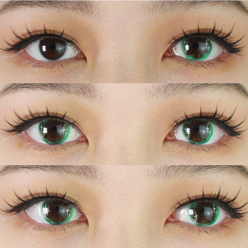 Sweety Shining Stars Green (1 pair, Put in Remark if you need mix Power)-singleton_gift-UNIQSO