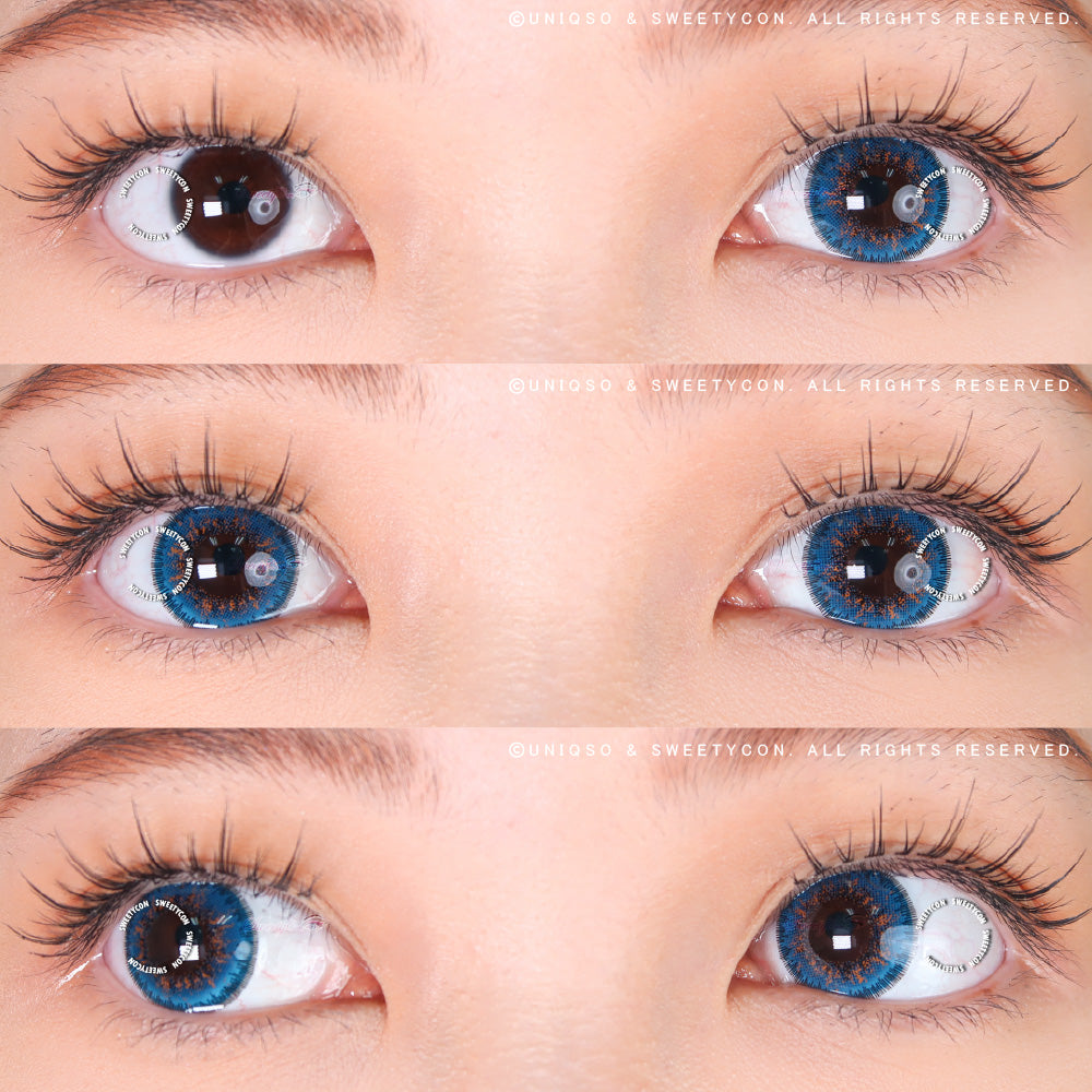 Sweety Poppy Blue (1 lens/pack)-Colored Contacts-UNIQSO