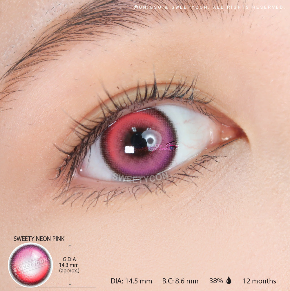 Sweety Neon Pink (1 lens/pack)-Colored Contacts-UNIQSO