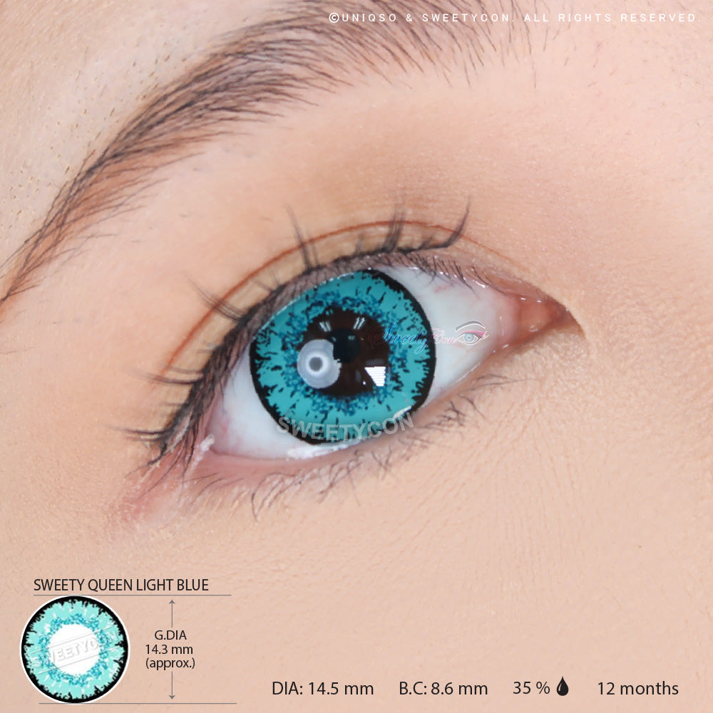 Sweety Queen Light Blue (1 lens/pack)-Colored Contacts-UNIQSO