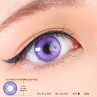 1 Day Sweety Star Tears Blue Violet (10 lenses/pack)-Colored Contacts-UNIQSO