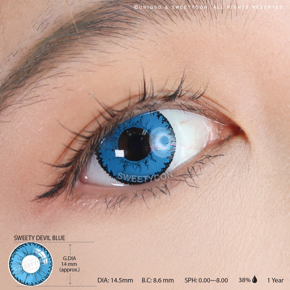 Sweety Devil Blue (1 lens/pack)-Colored Contacts-UNIQSO