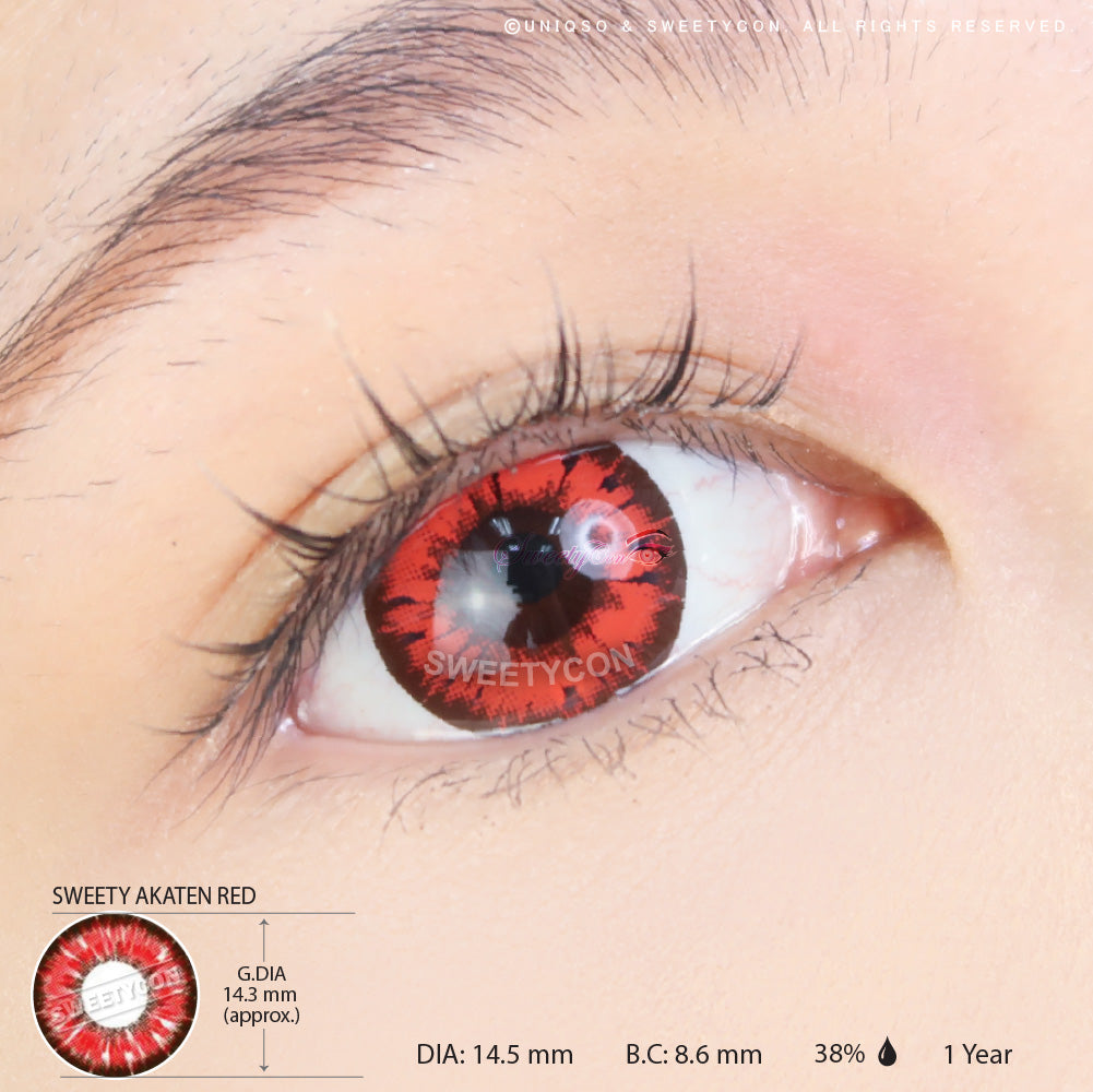 Sweety Akaten Red (1 lens/pack)-Colored Contacts-UNIQSO