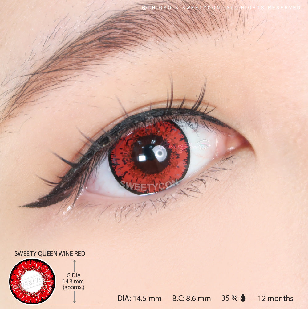 Sweety Queen Wine Red (1 lens/pack)-Colored Contacts-UNIQSO