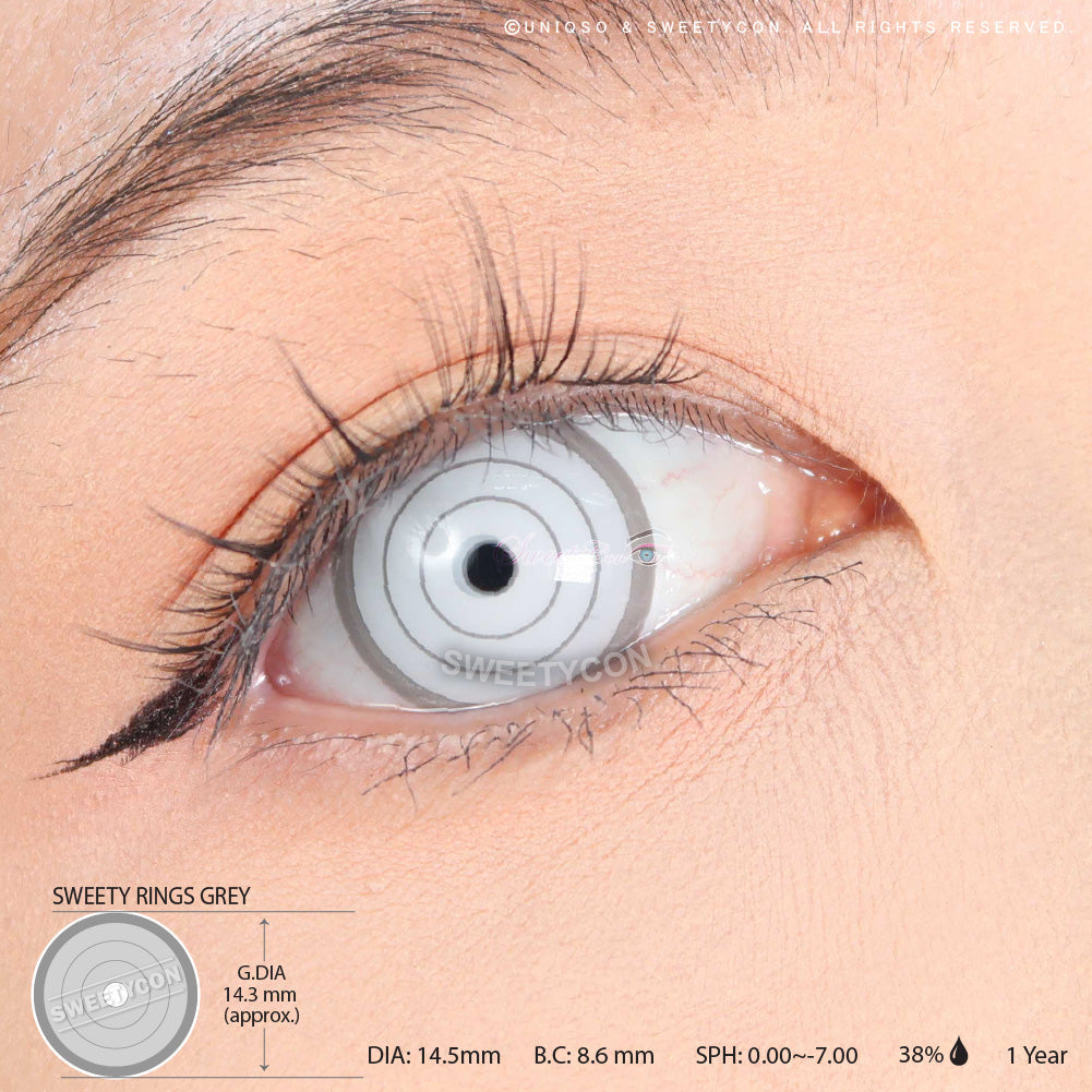 Sweety Rings Grey (1 lens/pack)-Colored Contacts-UNIQSO