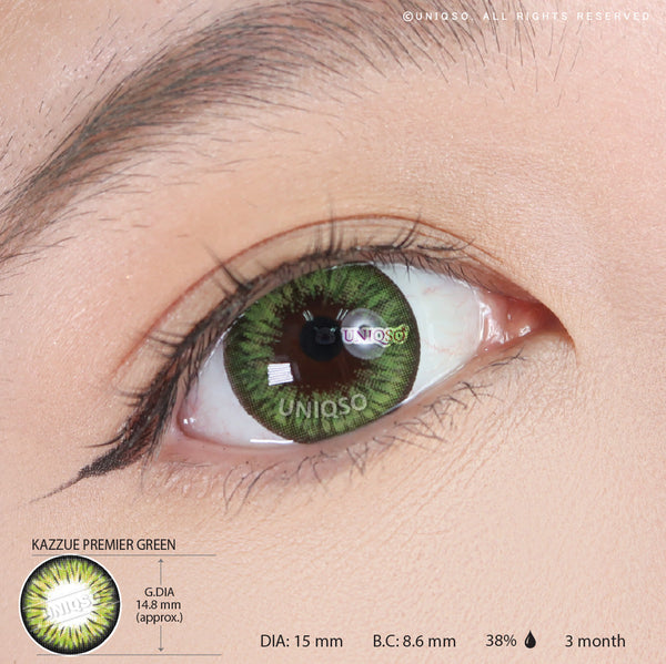 Kazzue Premier Green (1 lens/pack)-Colored Contacts-UNIQSO