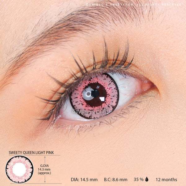 Sweety Queen Light Pink (1 lens/pack)-Colored Contacts-UNIQSO