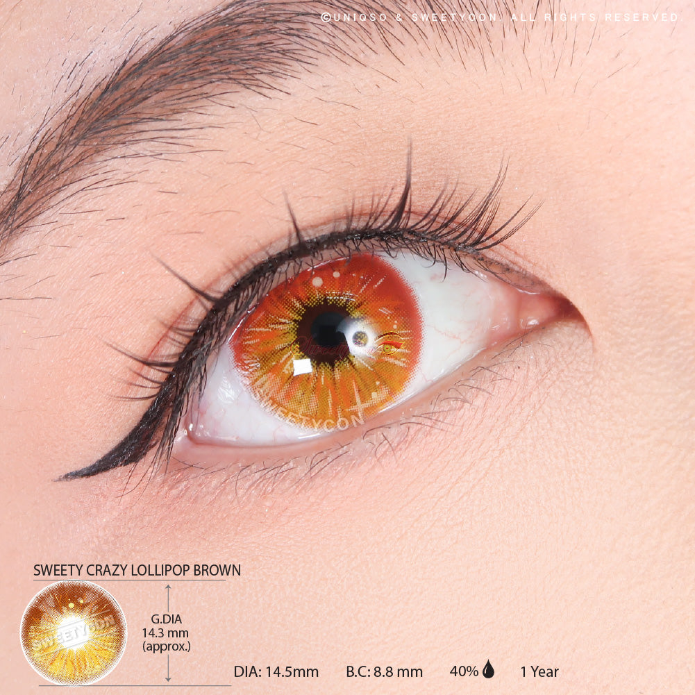 Sweety Crazy Lollipop Brown (1 lens/pack)-Colored Contacts-UNIQSO