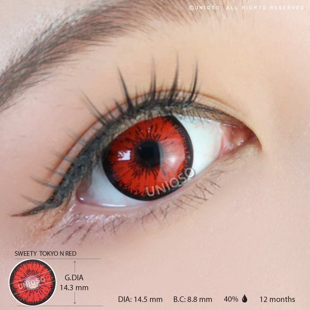 Urban Layer Crazy Tokyo N Red (1 lens/pack)-Colored Contacts-UNIQSO