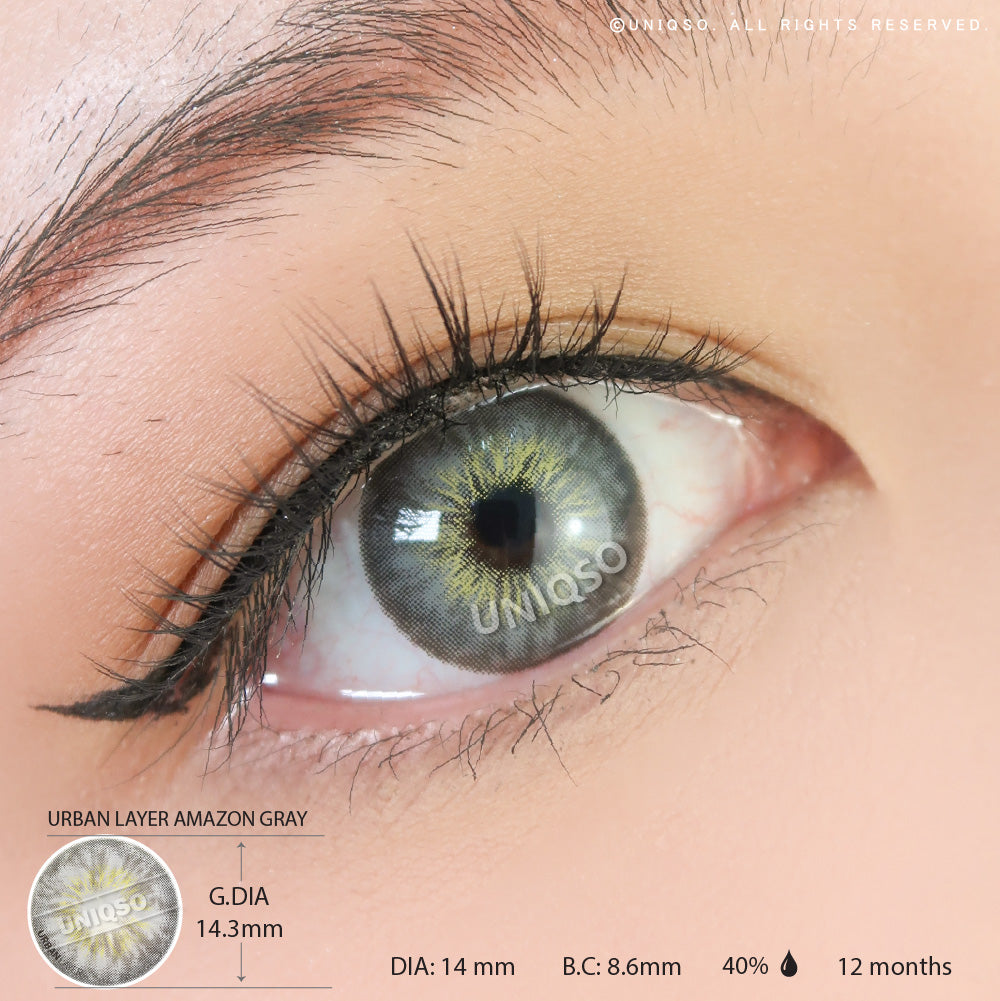 Urban Layer Amazon Gray (1 lens/pack)-Colored Contacts-UNIQSO