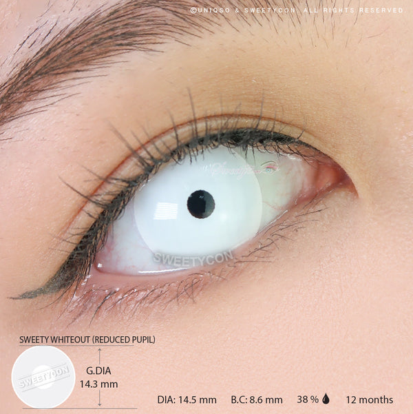 Sweety Crazy Mini S White (1 lens/pack)-Crazy Contacts-UNIQSO