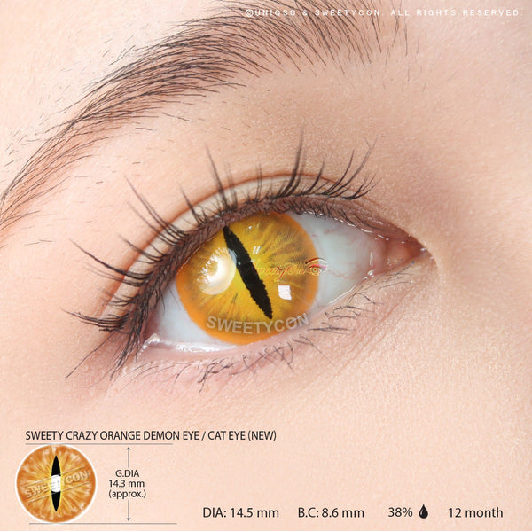 Sweety Crazy Orange Demon Eye / Cat Eye (New) (1 lens/pack)-Crazy Contacts-UNIQSO