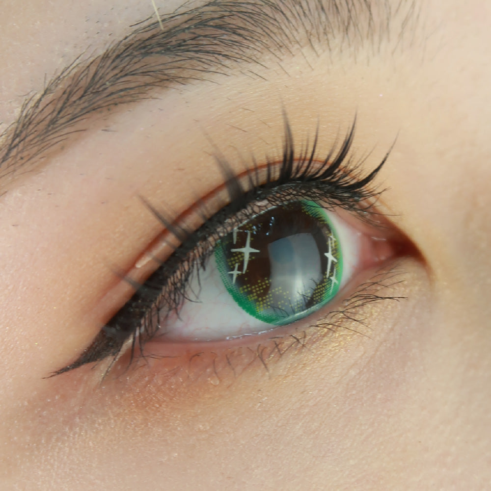 Sweety Shining Stars Green (1 pair, Put in Remark if you need mix Power)-singleton_gift-UNIQSO