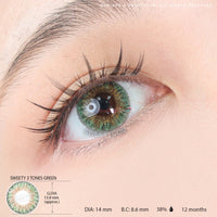 Sweety 3 Tones Green (1 lens/pack)-Colored Contacts-UNIQSO