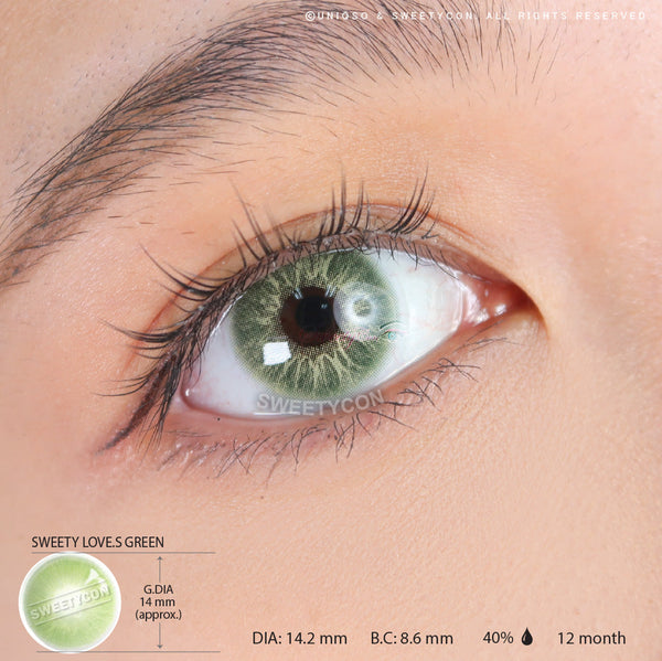 Sweety Love.S Green (1 lens/pack)-Colored Contacts-UNIQSO