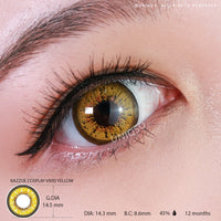 Kazzue Cosplay Vivid Yellow (1 lens/pack)-Colored Contacts-UNIQSO