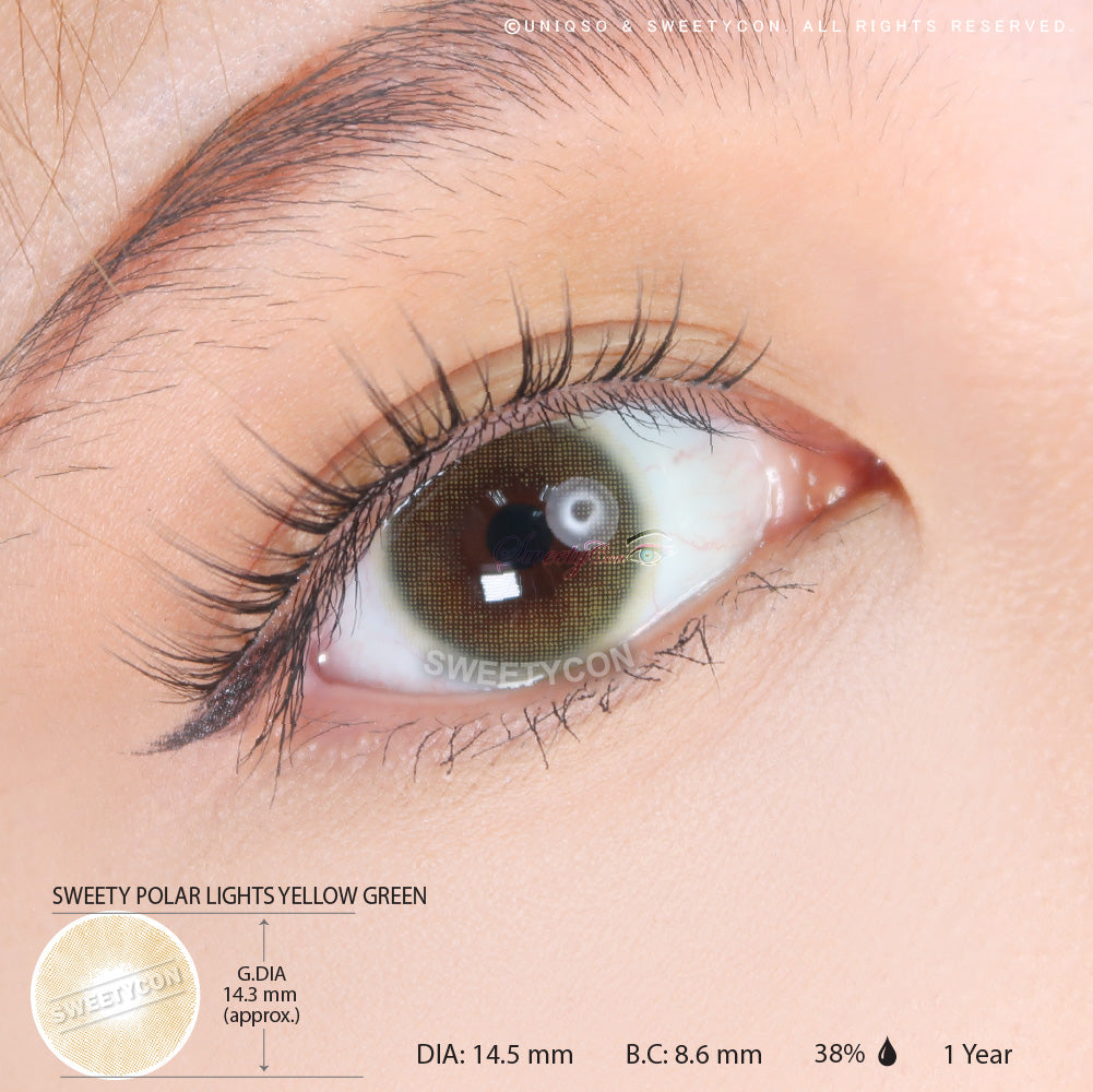 Sweety Polar Lights Yellow Green (1 lens/pack)-Colored Contacts-UNIQSO