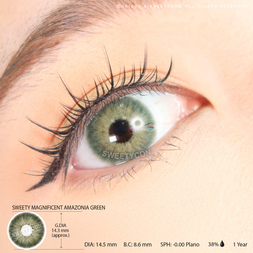 Sweety Magnificent Amazonia Green (1 lens/pack)-Colored Contacts-UNIQSO