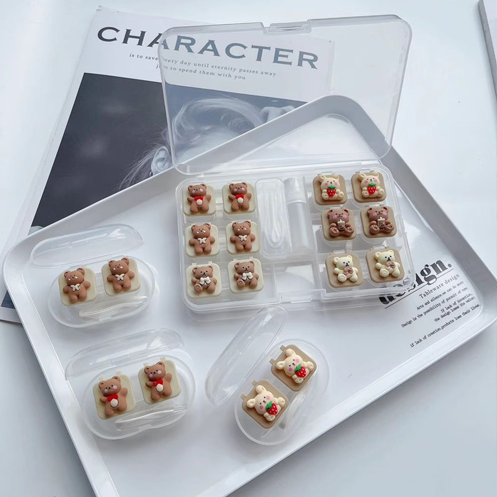 Cute 3D Contact Lens Case Travel Kit (6 Pairs)-Lens Case-UNIQSO Canada