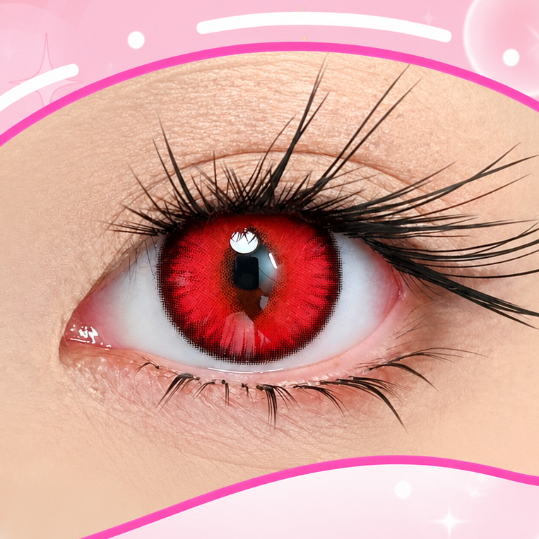 LumiDukki Feline Gleam Red (2 lenses/pack)-Colored Contacts-UNIQSO