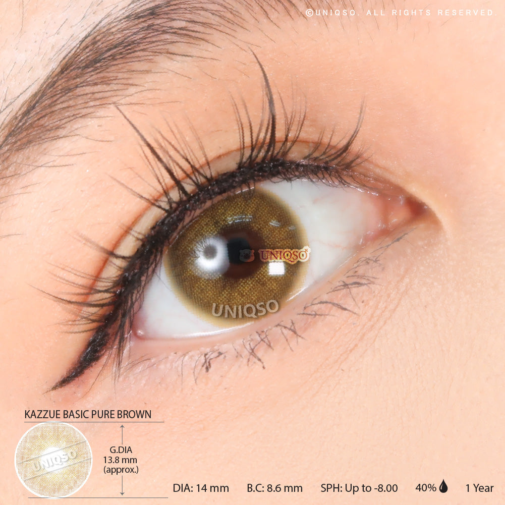 Kazzue Basic Pure Brown (1 lens/pack)-Colored Contacts-UNIQSO Canada