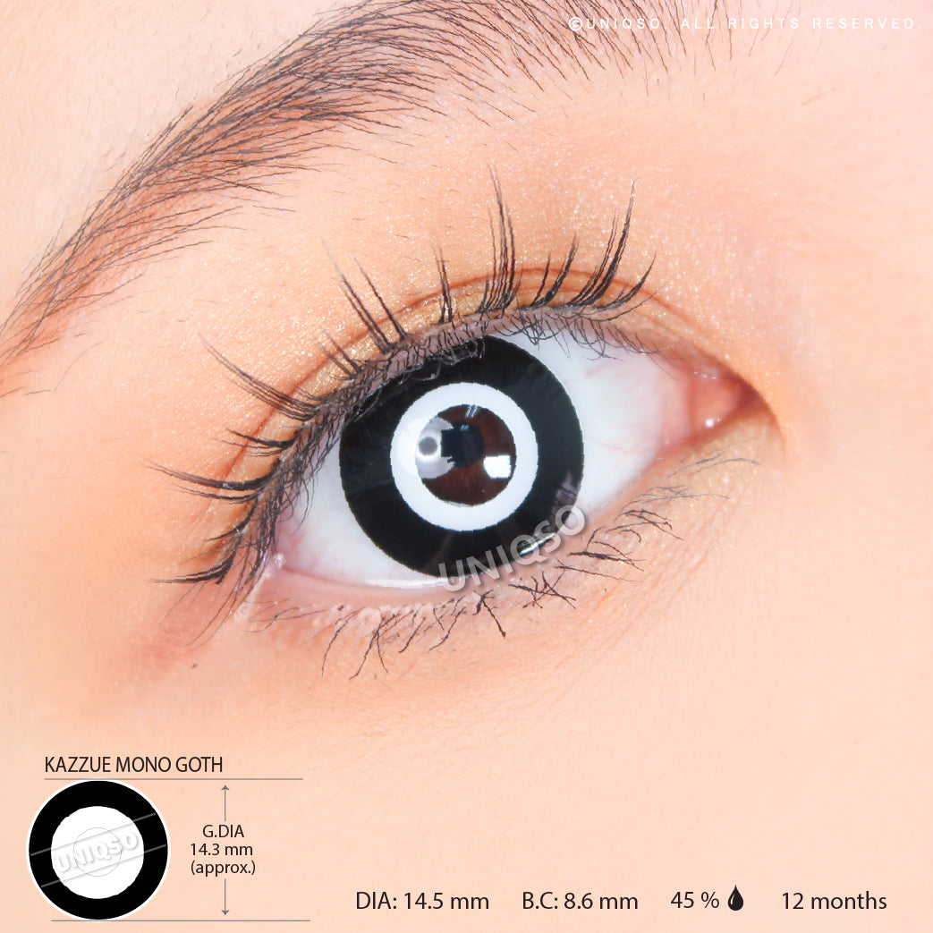 Kazzue Crazy Mono Goth (1 lens/pack)-Colored Contacts-UNIQSO Canada