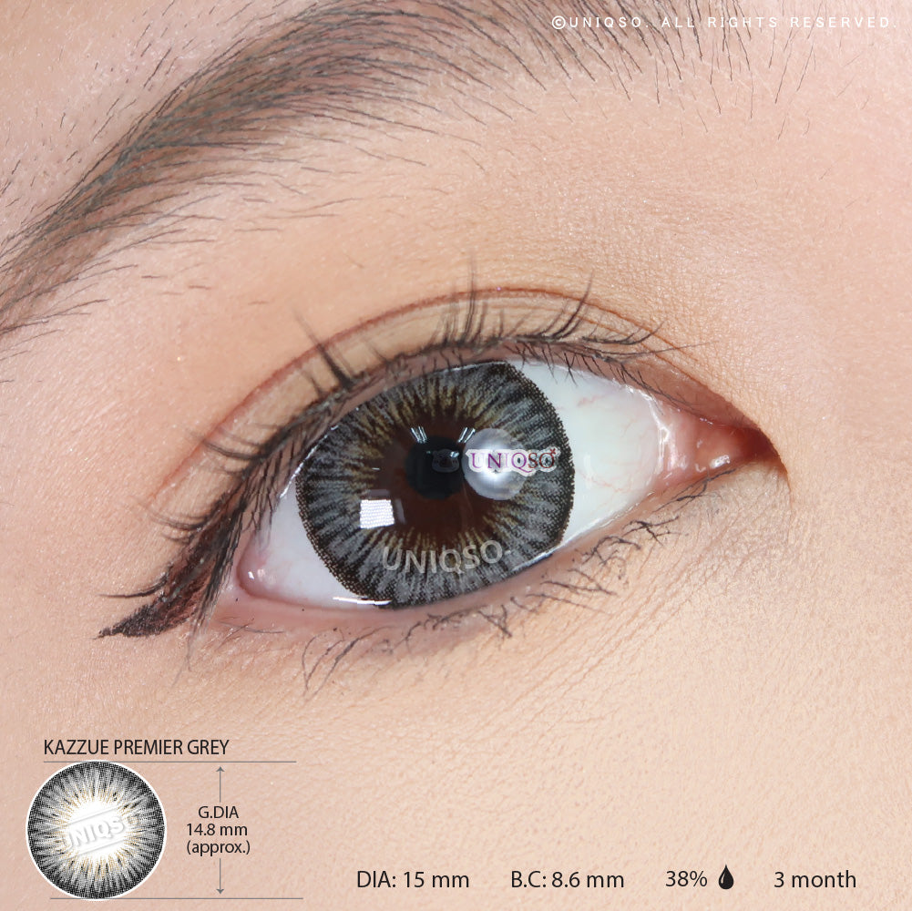 Kazzue Premier Grey (1 lens/pack)-Colored Contacts-UNIQSO Canada