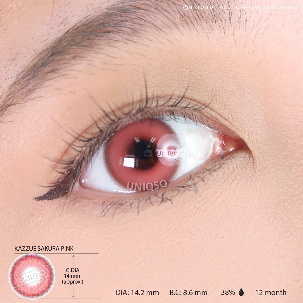 Kazzue Sakura Pink (1 lens/pack)-Colored Contacts-UNIQSO Canada