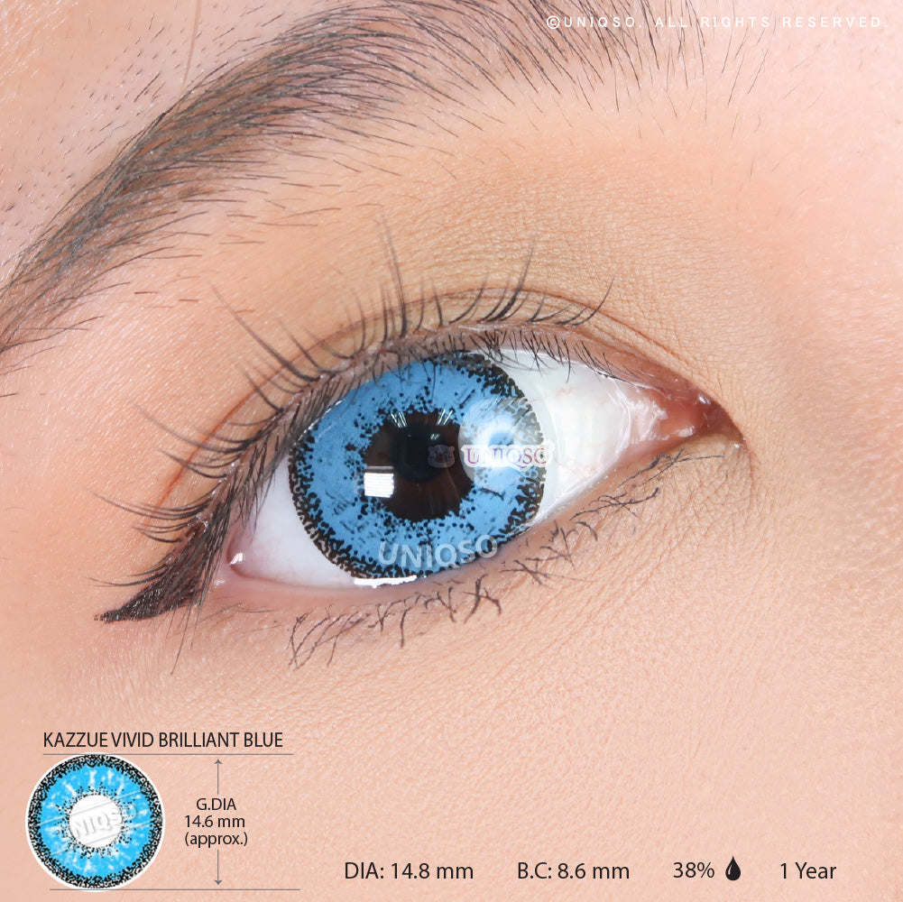 Kazzue Vivid Brilliant Blue (1 lens/pack)-Colored Contacts-UNIQSO Canada