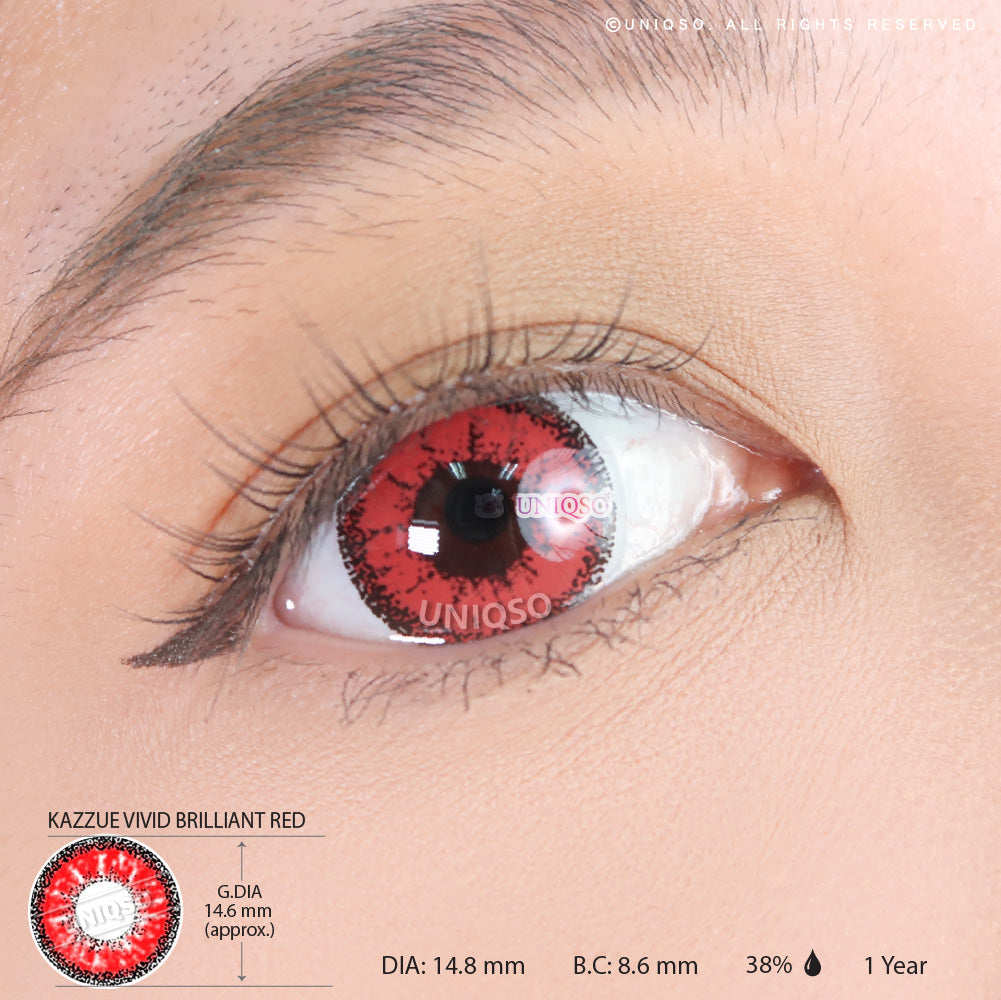Kazzue Vivid Brilliant Red (1 lens/pack)-Colored Contacts-UNIQSO Canada