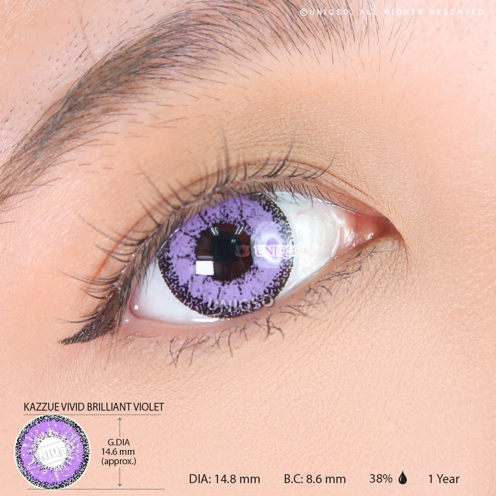 Kazzue Vivid Brilliant Violet (1 lens/pack)-Colored Contacts-UNIQSO Canada