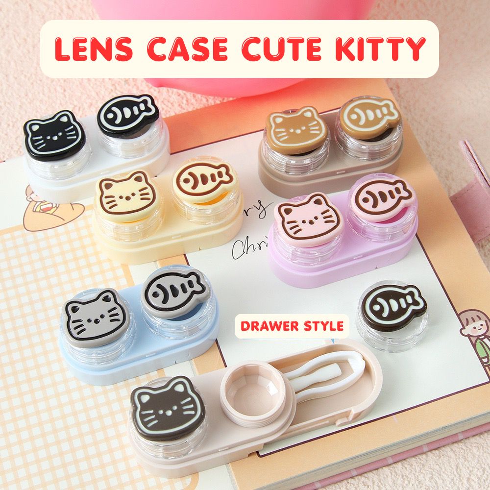 Lens Case Travel Kit - Cute Kitty-Lens Case-UNIQSO Canada