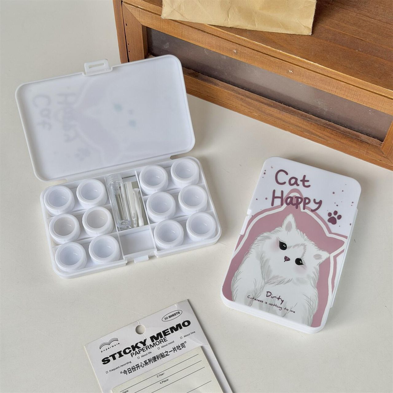 Lens Case Travel Kit - Happy Kitty-Lens Case-UNIQSO Canada