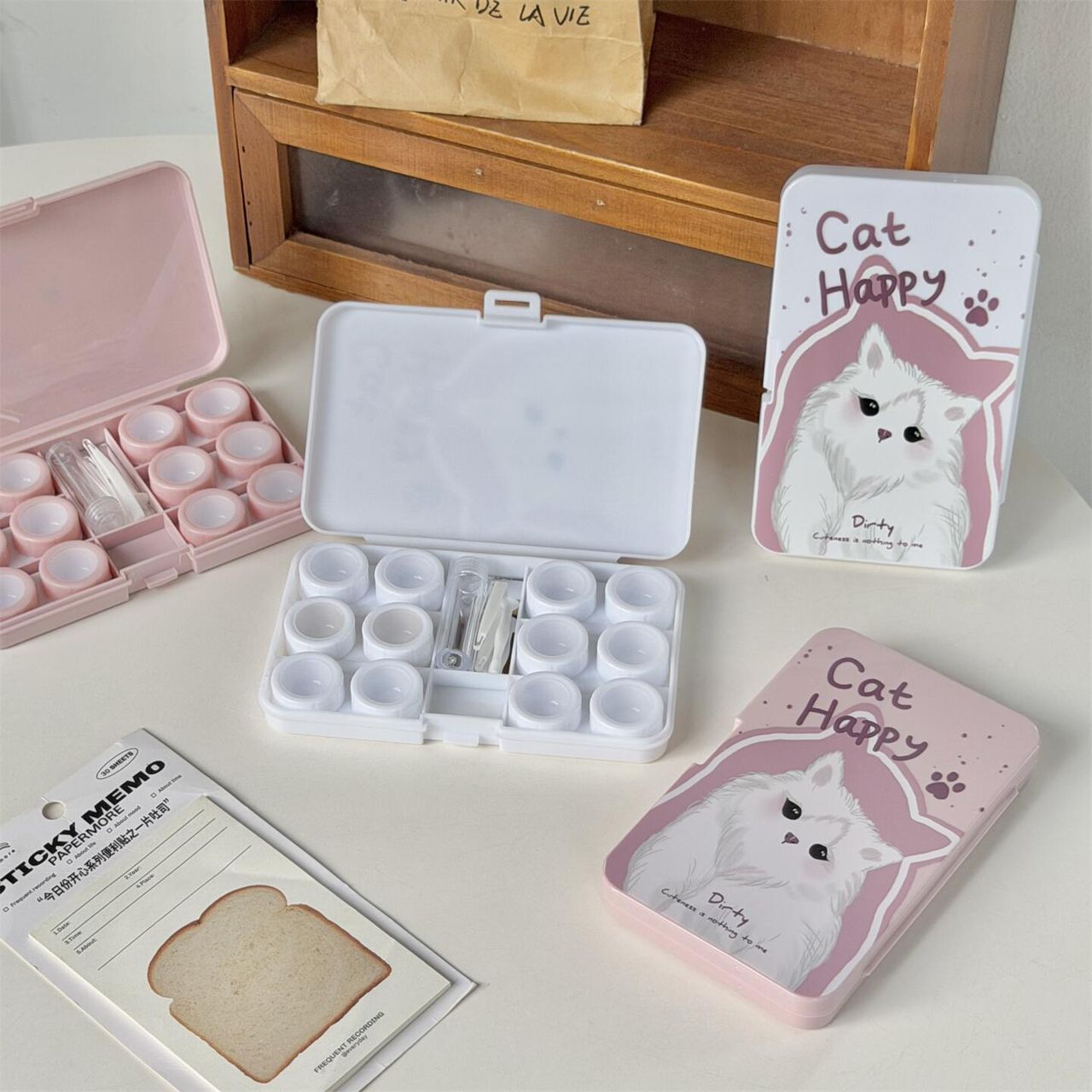 Lens Case Travel Kit - Happy Kitty-Lens Case-UNIQSO Canada