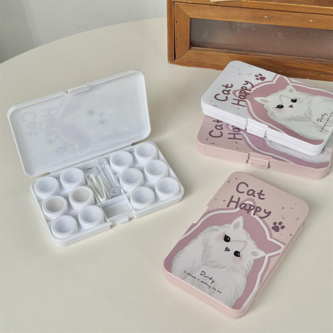 Lens Case Travel Kit - Happy Kitty-Lens Case-UNIQSO Canada