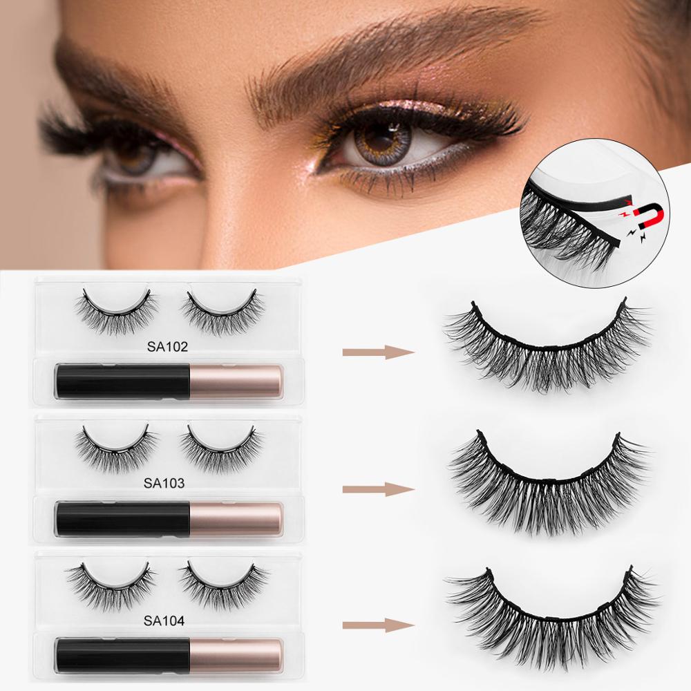 Natural Long Faux Mink Magnetic Eyelashes With Eyeliner-Magnetic Eyelash-UNIQSO Canada