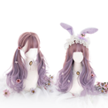 Plum Lilac Ombre Long Wave with Fringe Lolita Wig-Lolita Wig-UNIQSO Canada
