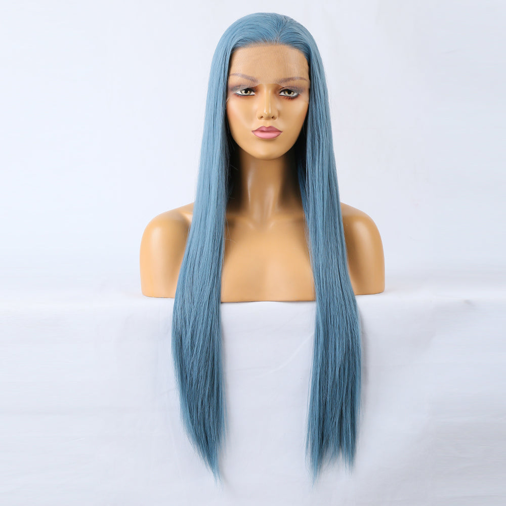 Premium Wig - Charming Victoria Long Straight Blue Hair Wigs-Lace Front Wig-UNIQSO Canada