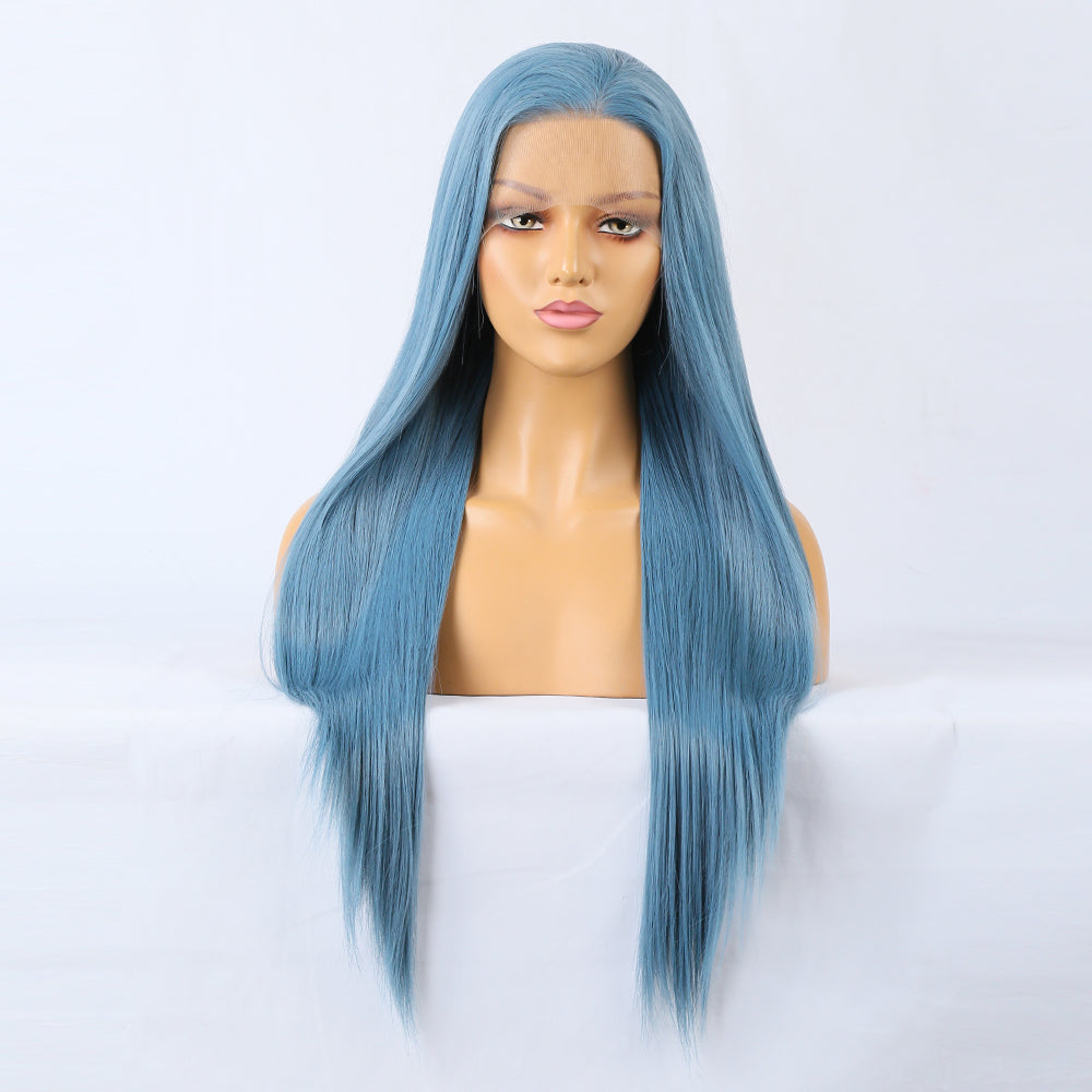 Premium Wig - Charming Victoria Long Straight Blue Hair Wigs-Lace Front Wig-UNIQSO Canada